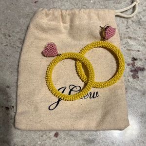J. Crew Beaded Hoop Earrings